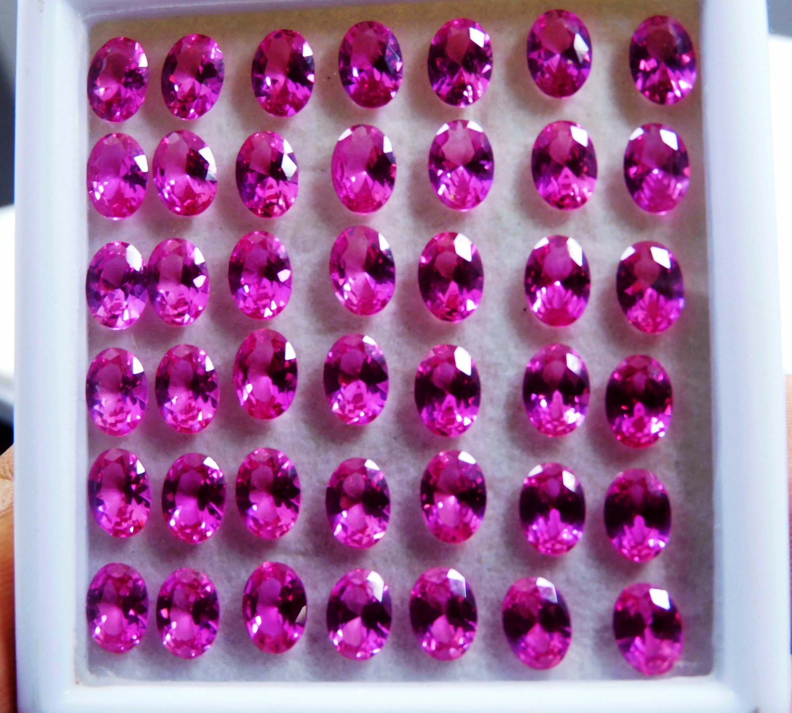 AAA 7×5 MM Natural Ceylon Pink Sapphire Loose Oval Gemstone Cut Lot 10 Pcs
