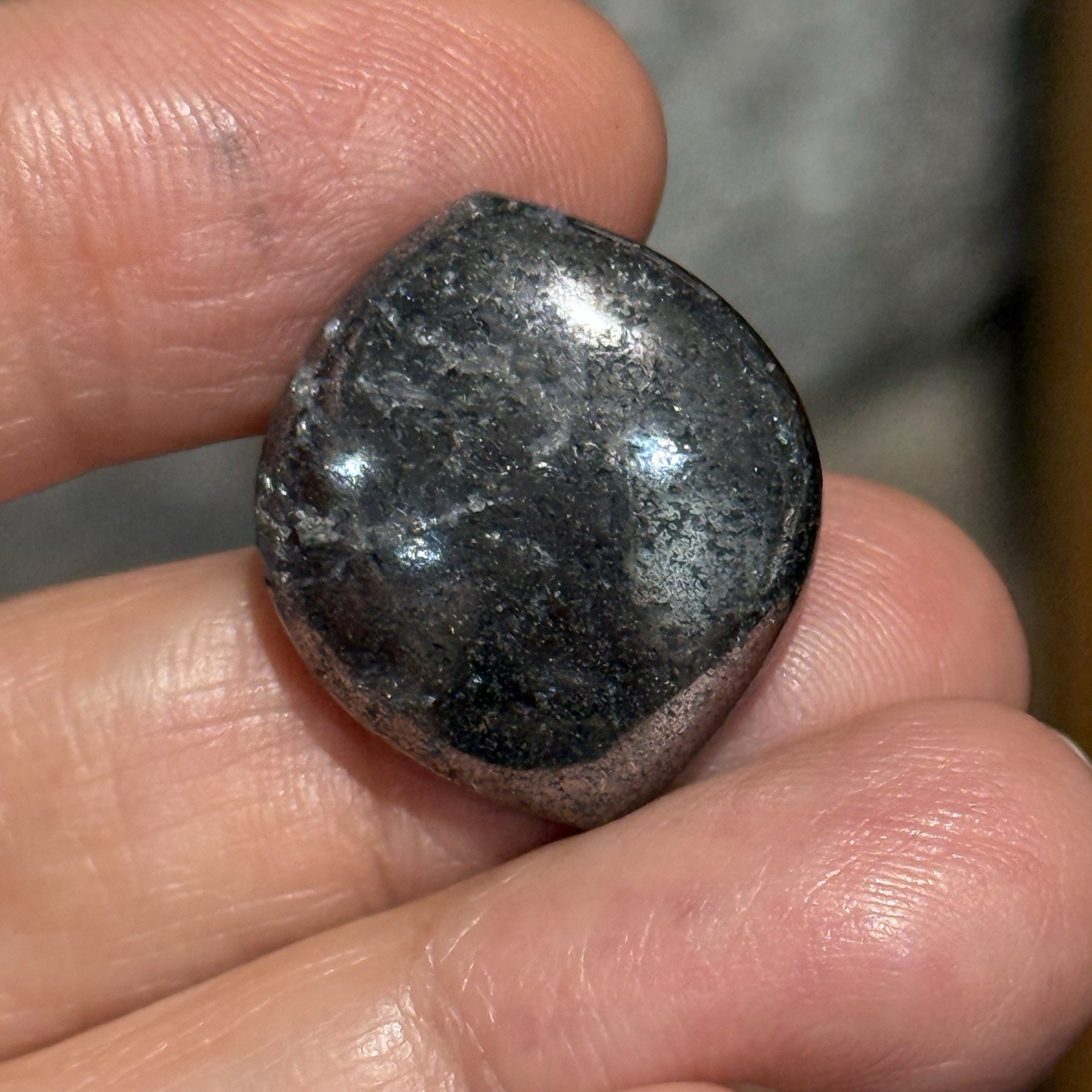 30.5ct 22.9x20x5.5mm Rare Natural Native Silver Smooth Cabochon Gem