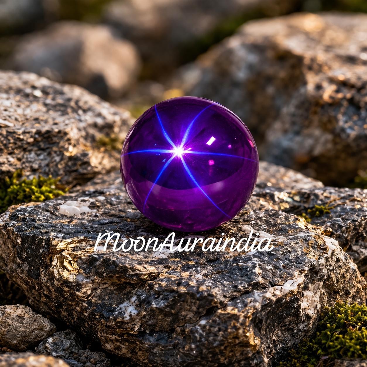 14Ct Natural Purple Star Sapphire Gemstone Rare 6 Rays Star Sapphire Gemstone