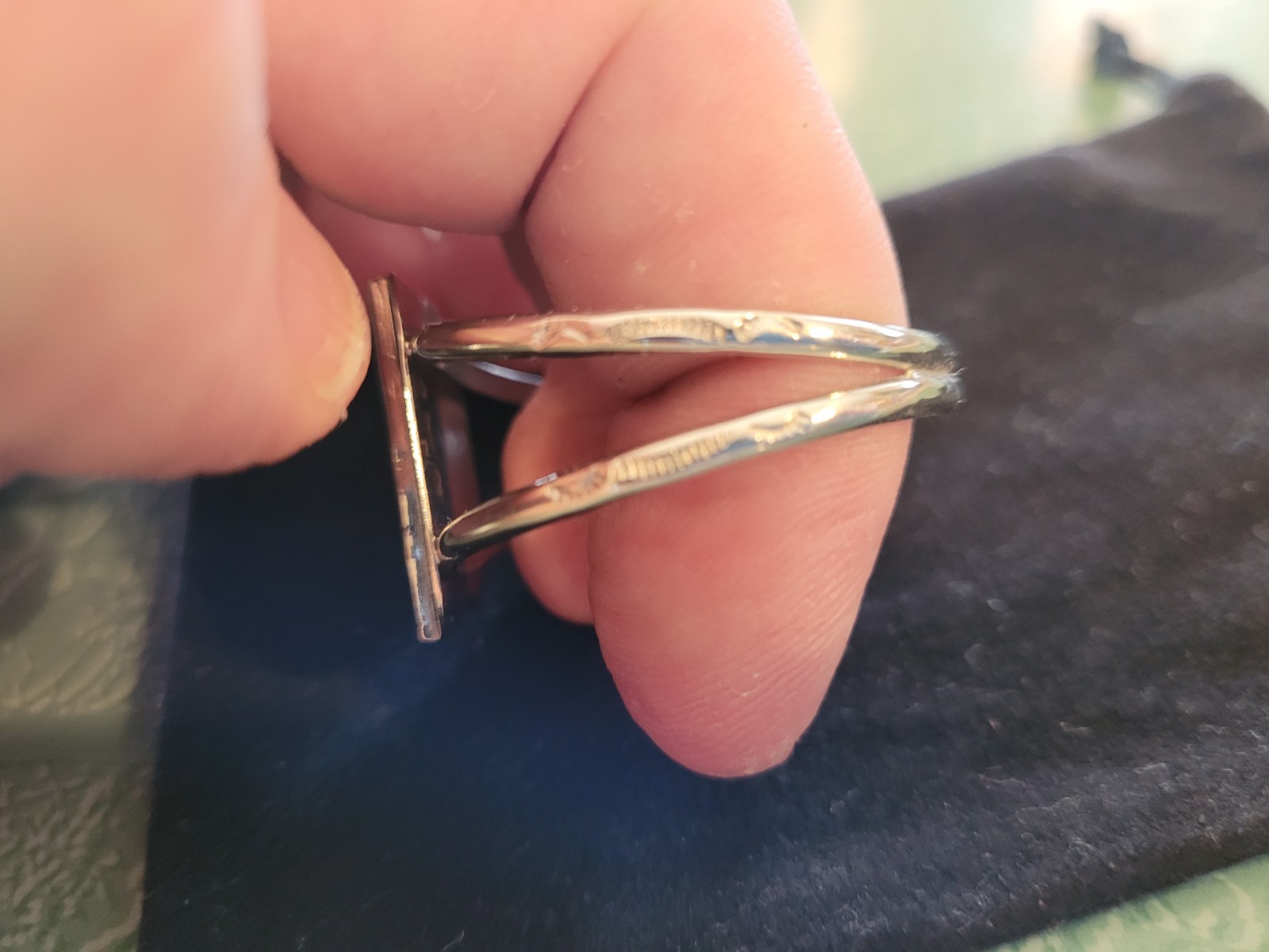 Vintage Navajo Style Turquoise Cuff Bracelet Signed J Small Size 4″