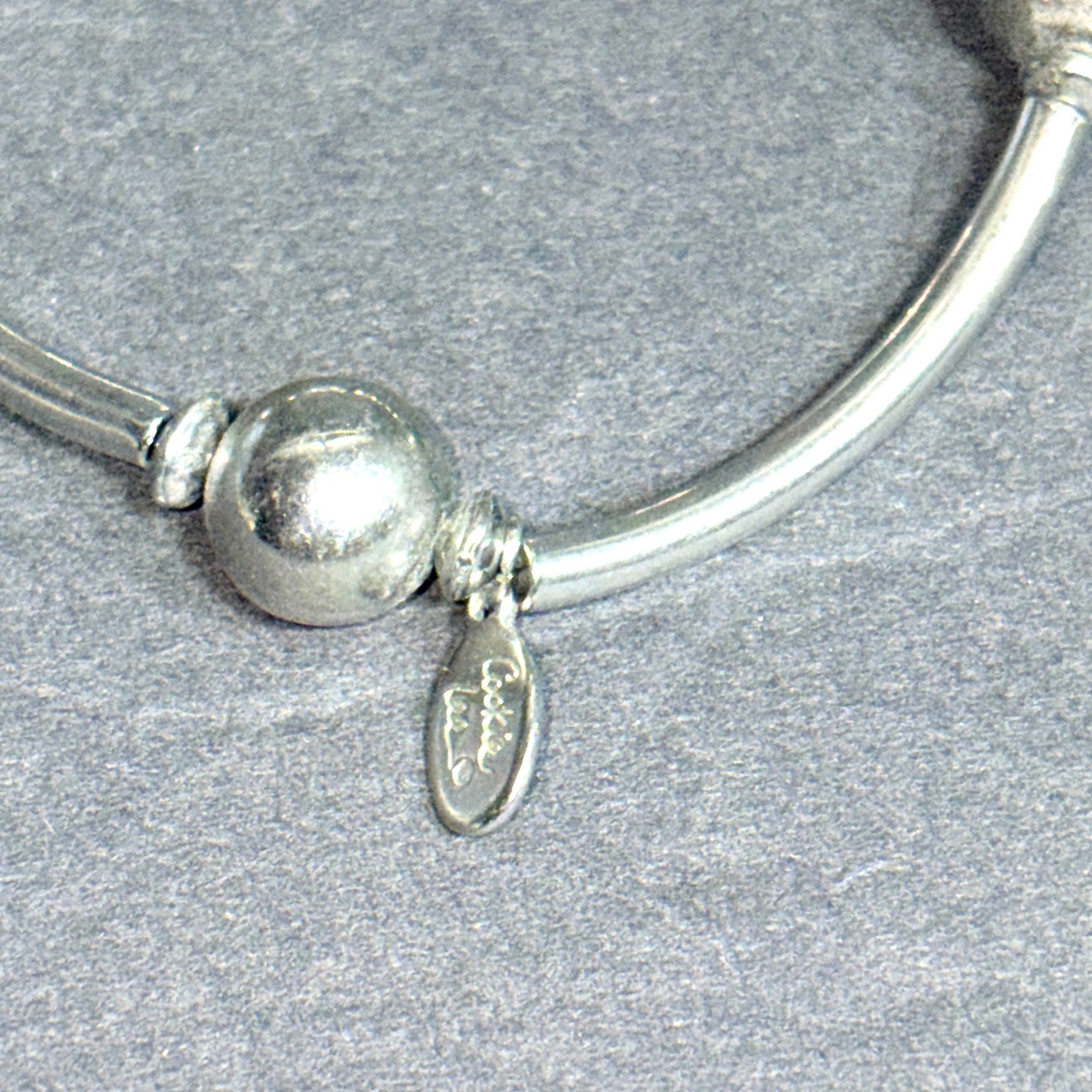 Cookie Lee Silver Tone Bead and Bar Stretch Bracelets Set of 6 Stackable