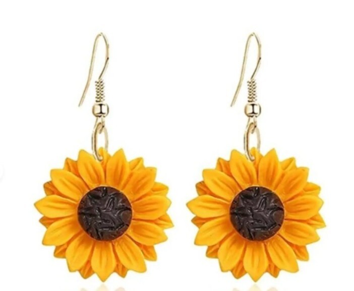 Sunflower Earrings Cute USA Seller