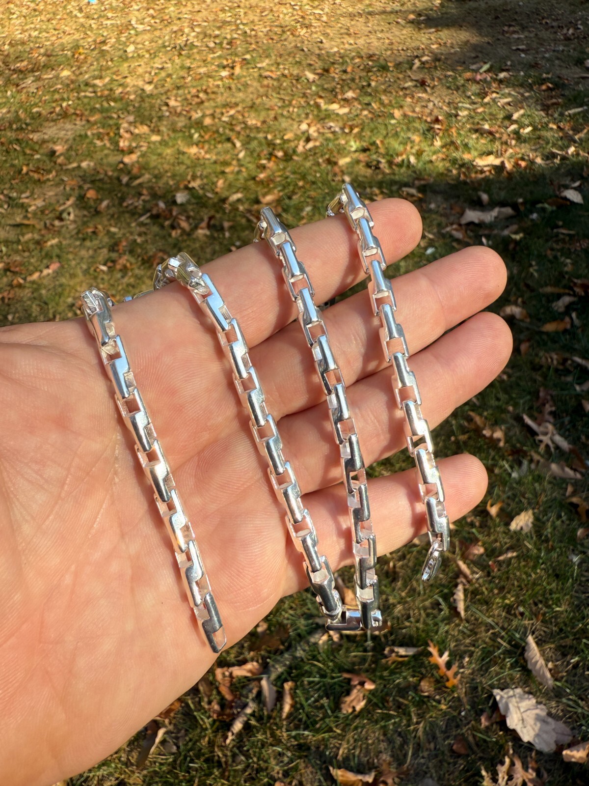 Real 925 Sterling Silver Handmade Custom 6mm Bullet Rolo Chain Necklace 18-28″