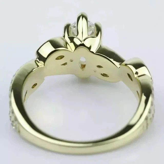 3 CT Marquise Lab Created Diamond Women’s Engagement Ring 14k Yellow Gold Plated