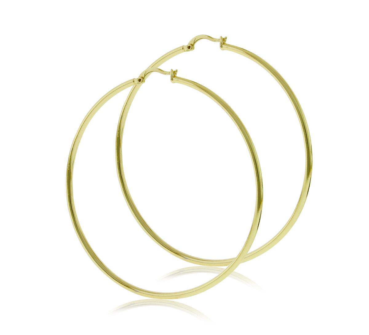 Real 14K Gold Filled Extra Large Round Skinny Hoop Click Top Earrings 30-80mm