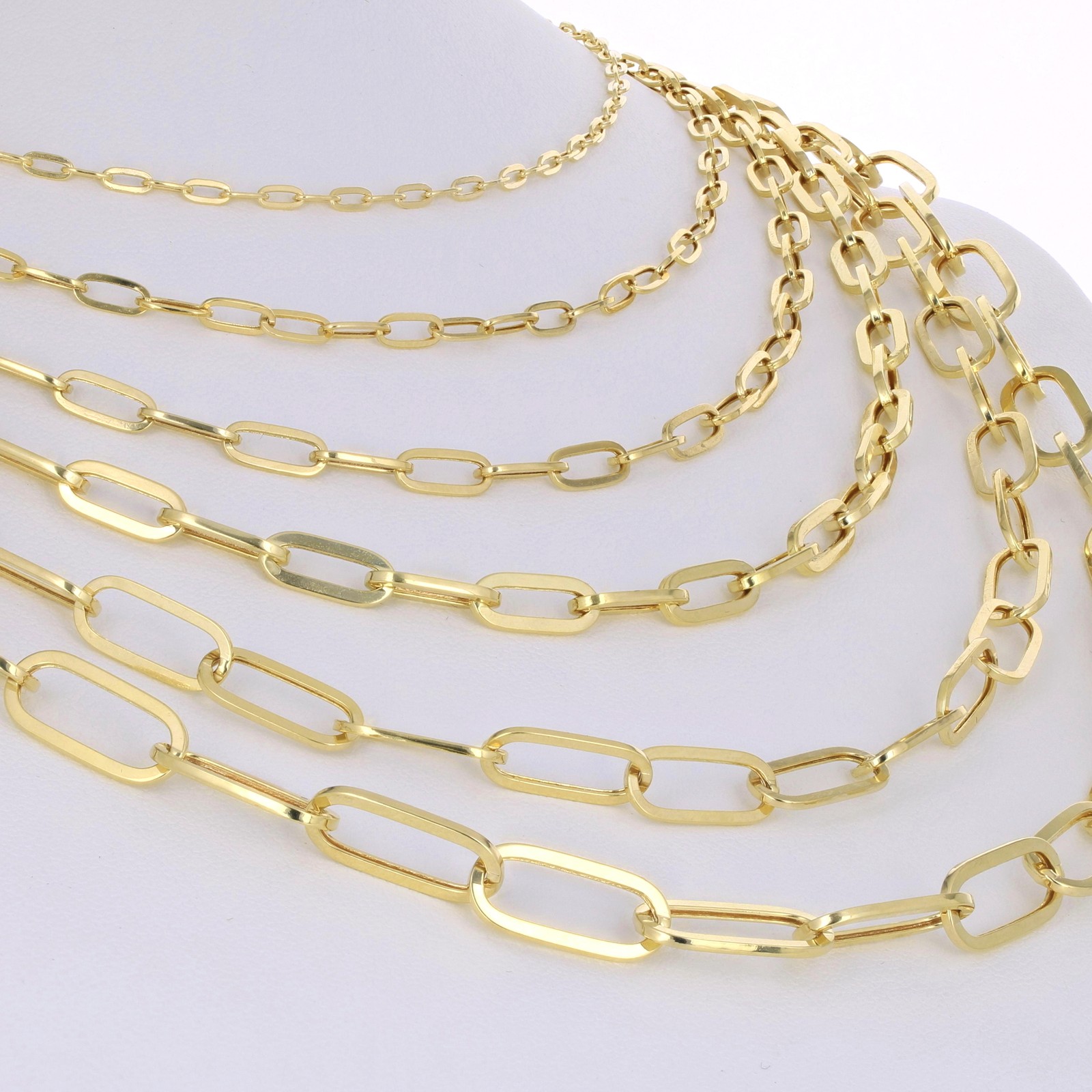 14k Yellow Gold Paperclip 2mm-9mm Chain Bracelet Necklace Mens Womens 16″-30″