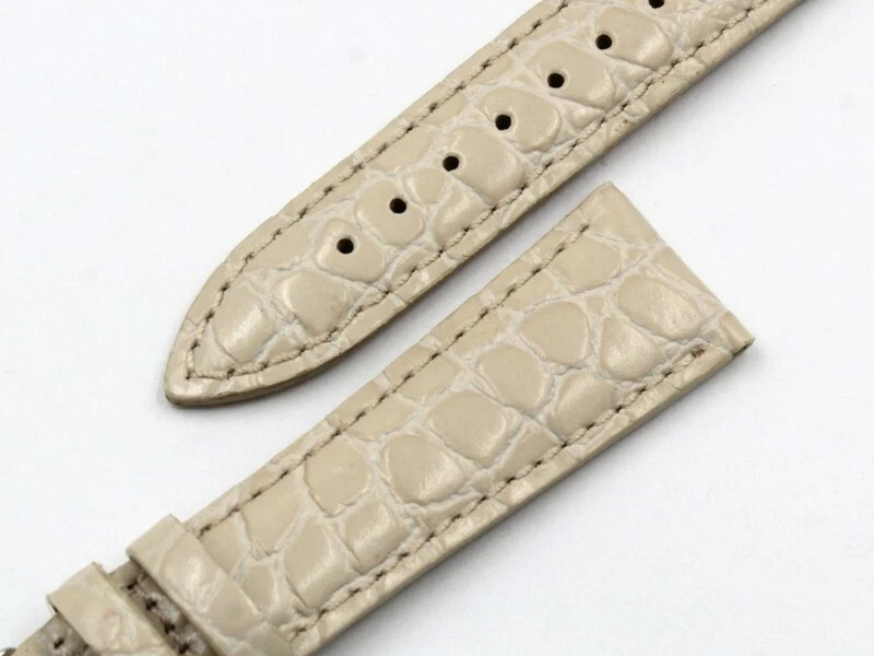 Genuine Leather Crocodile Print Cream Strap 20/16mm Accessories Watches New
