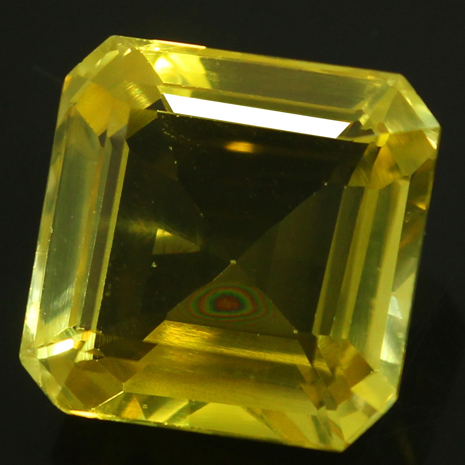 Natural 14.55 Ct Certified Ceylon Yellow Sapphire 13×13 MM Asscher AAA+ Gemstone