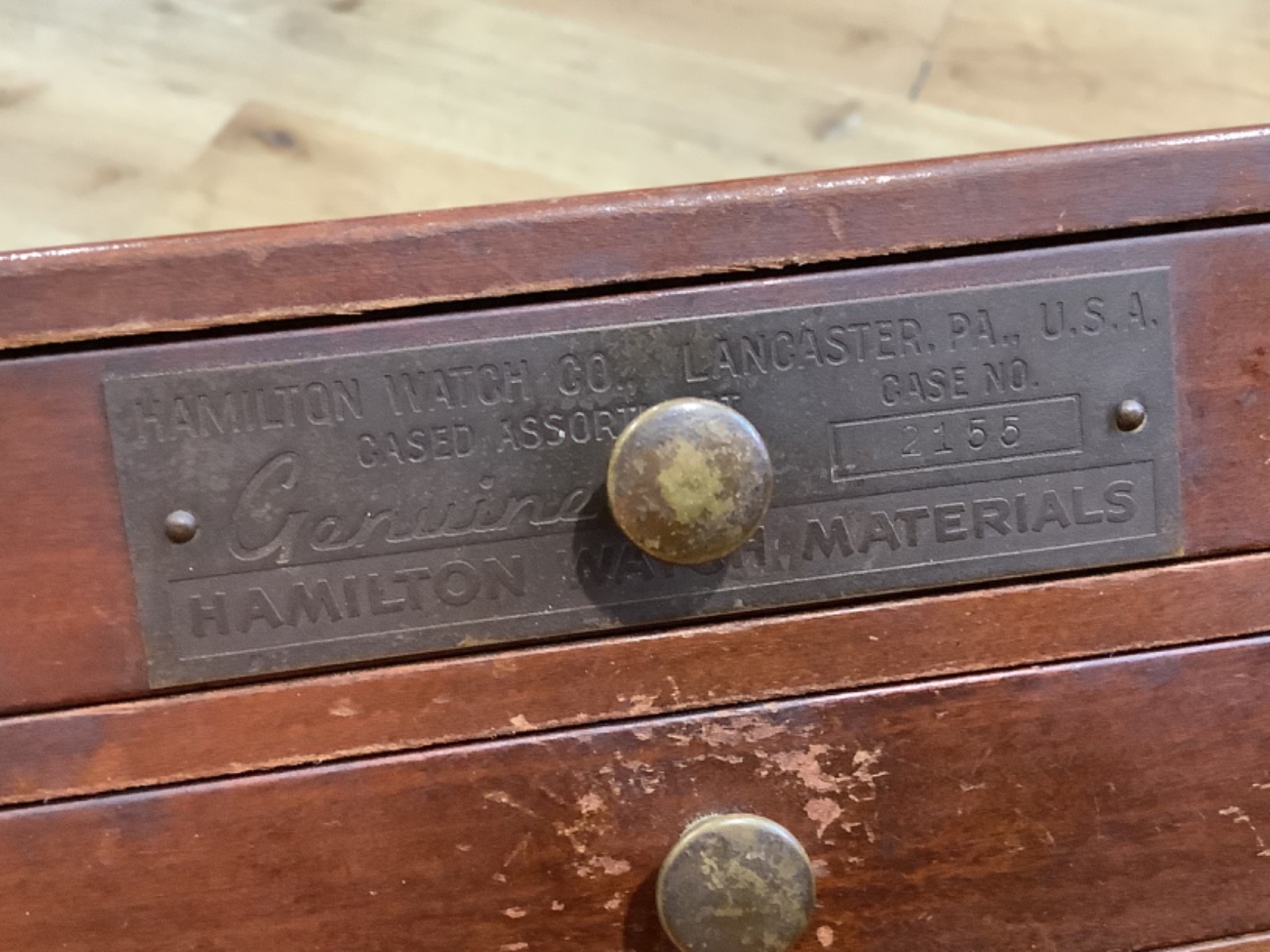 VINTAGE HAMILTON WATCH MATERIAL SYSTEM AND CABINET