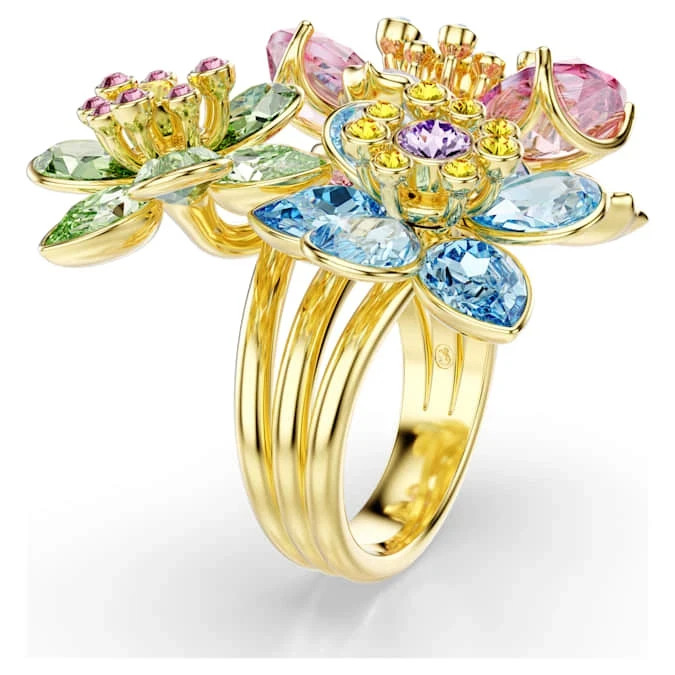 Swarovski Idyllia Ring Mixed cutting set with gemstones flowers Size: US 8