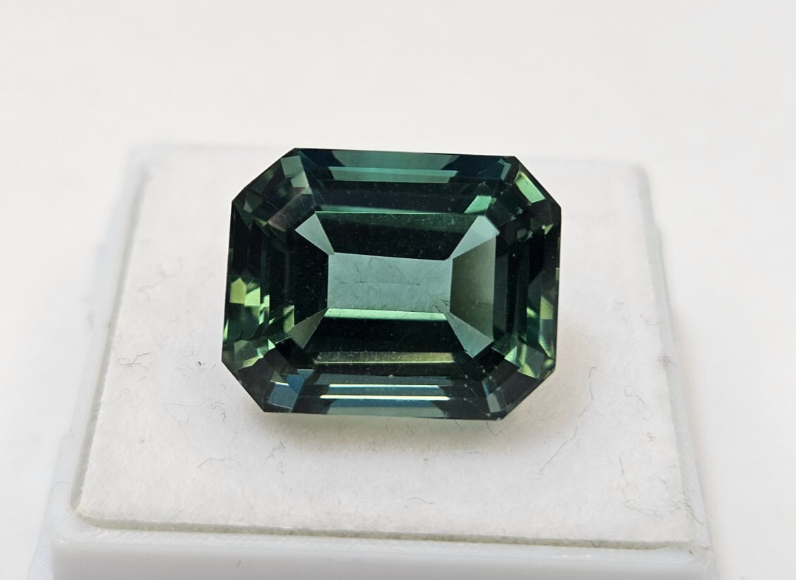 Teal Blue Tourmaline Emerald Cut 10+ Ct Natural Gemstone For Making Jewellery