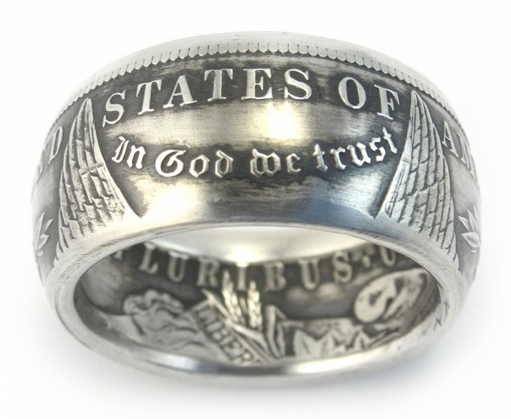 MORGAN Silver Dollar Coin Ring Tails (Sizes 7-15) Antiqued – Hand Made