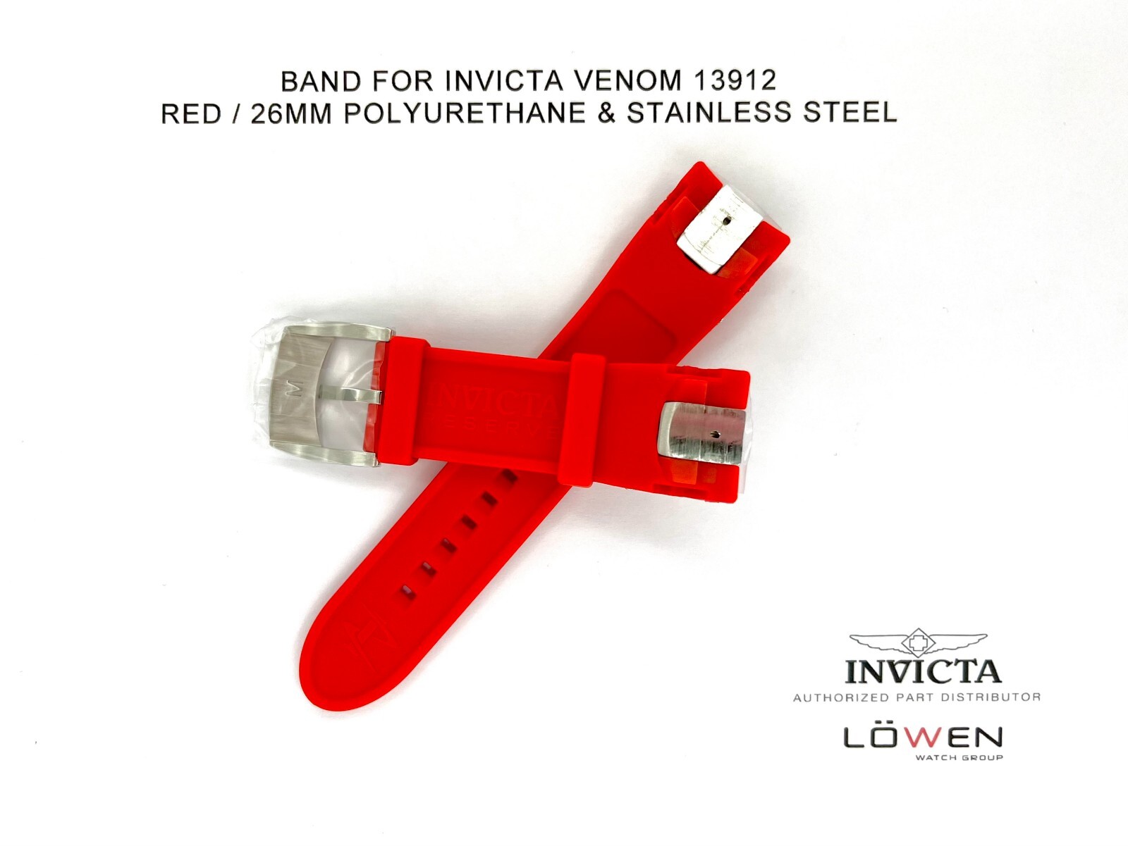 Authentic Invicta Venom 13912 Red Polyurethane 26MM Watch Band