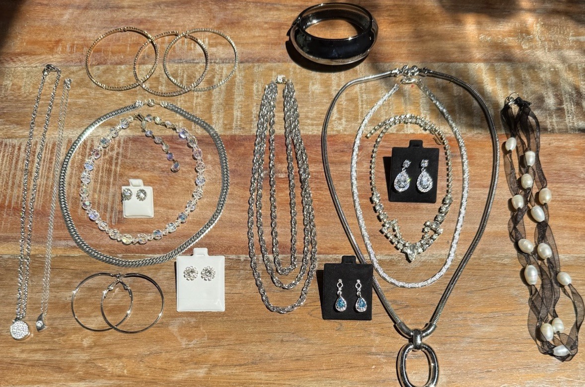 Vintage, Estate, 1950s Jewelry Lot All Wearable Pearls, Gemstone, Silver Tones
