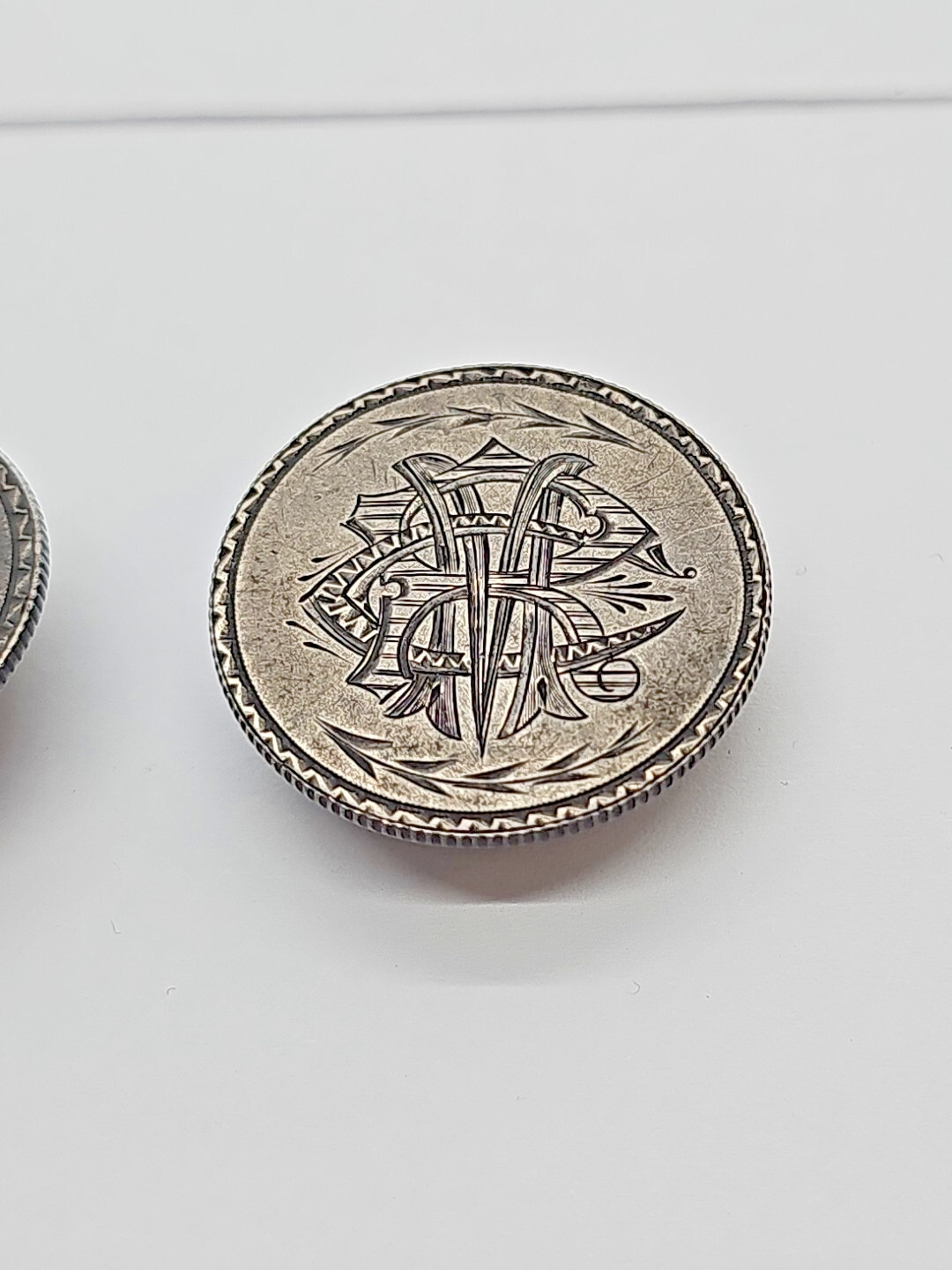 Antique 1891/1892 Seated Liberty Silver Quarter- Hand Engraved Cuff Link pair