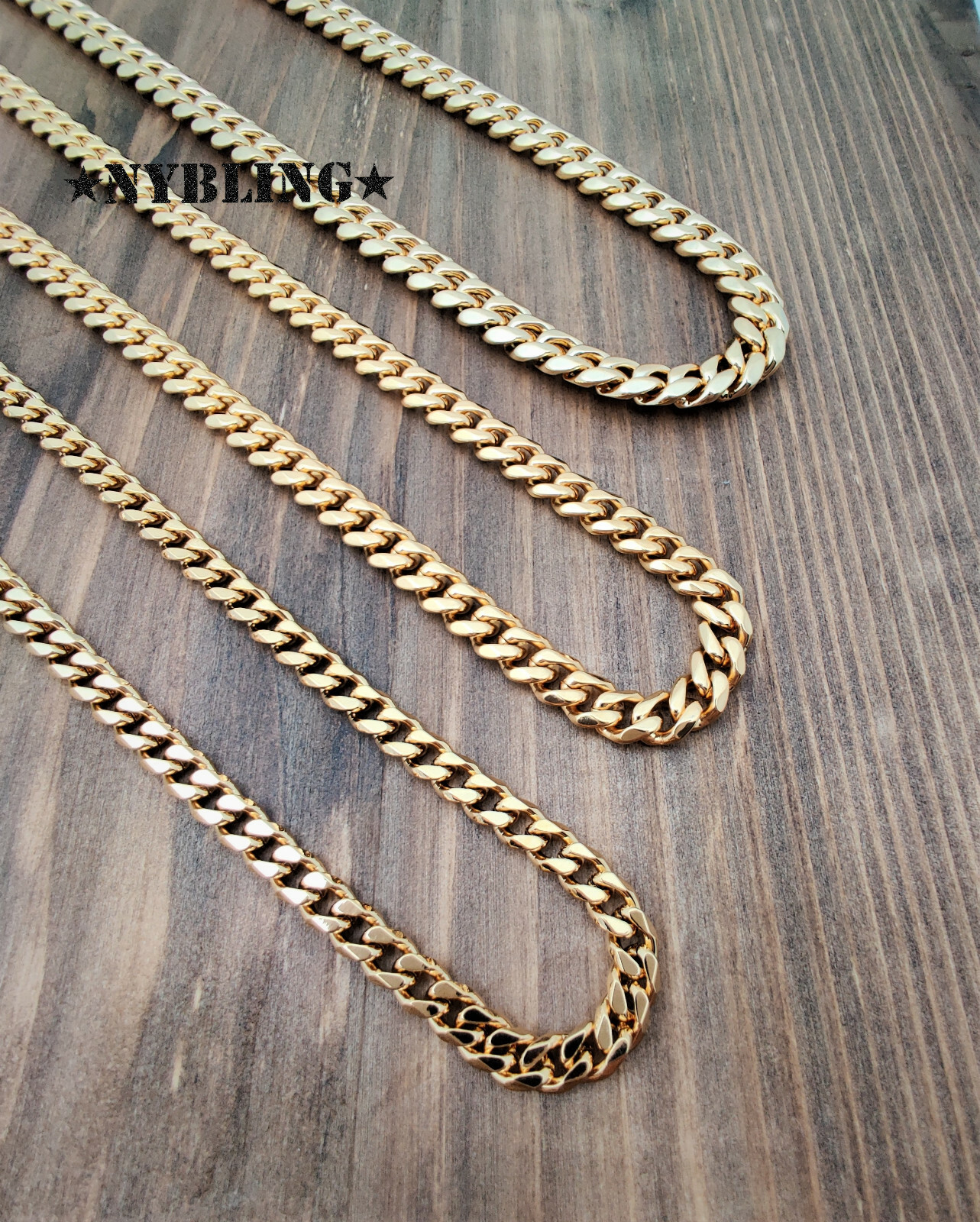 Miami Cuban Curb Link Chain Necklace 18k Gold Plated Stainless Steel Never Fades