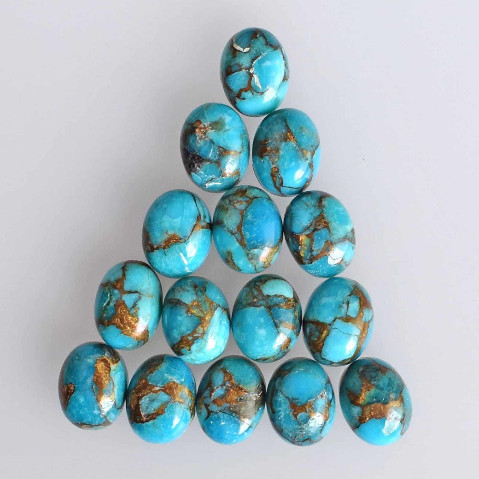 Blue Copper Turquoise Oval Cabochon Loose Gemstone Wholesale Lot
