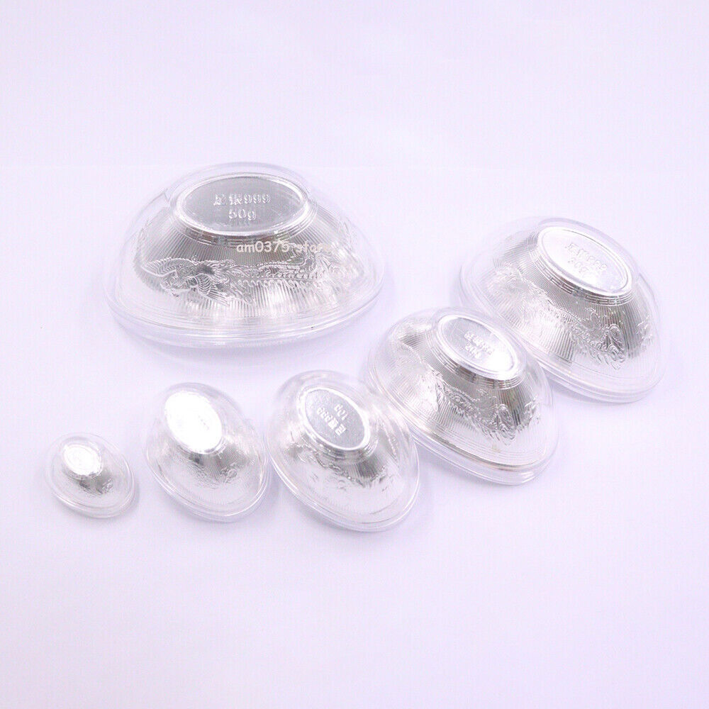 Pure 999 Fine Silver 福 Pattern Yuanbao Shape Silver Collection 5g/10g/20g