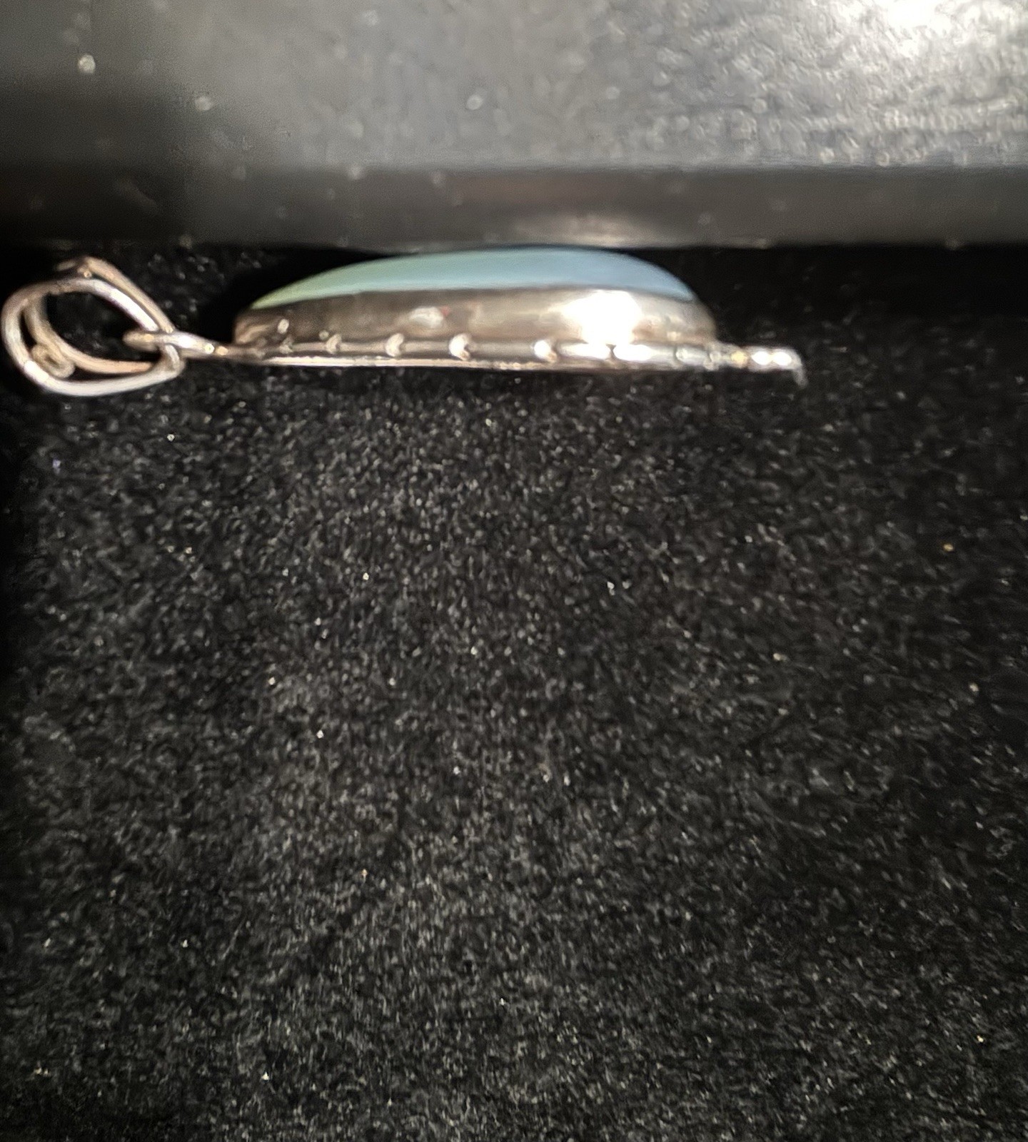 Sterling Silver Artisan Made Light Blue Chalcedony Stone Pendant