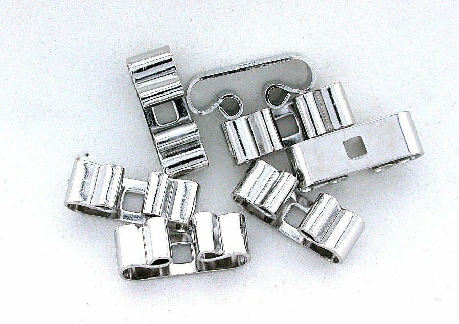 EIGHT 3/5 x 1/5 INCH SILVER COLOR BOLO TIE SLIDE FINDING CF398