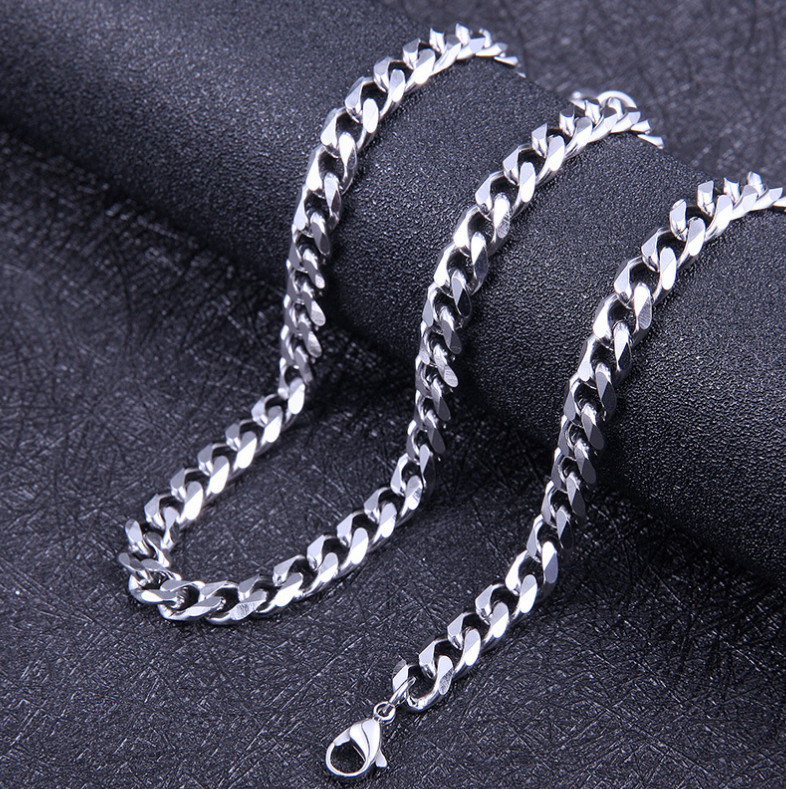 Men Women Gold Silver Stainless Steel 2/3/5/7mm Cuban Curb Chain Necklace 16-36″