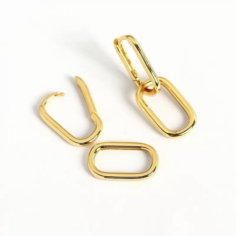 Paperclip Link Chain Earrings 925 Sterling Silver Convertible Link Earrings 077