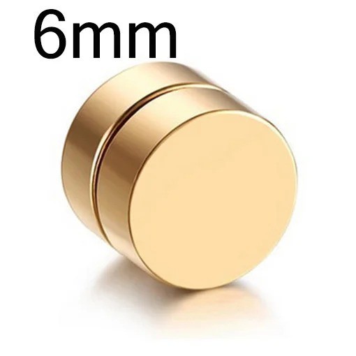 Men Women Stainless Steel Stud Earrings Magnetic Ear Plugs Non-Piercing Clip On