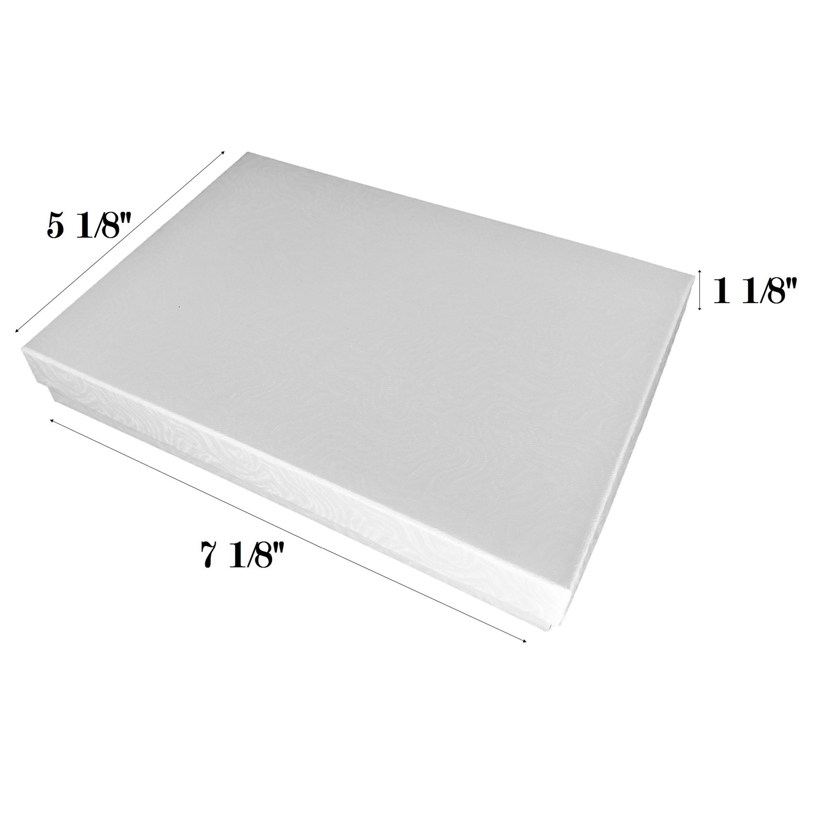 White Swirl Eggshell Finish Cotton Filled Jewelry Boxes