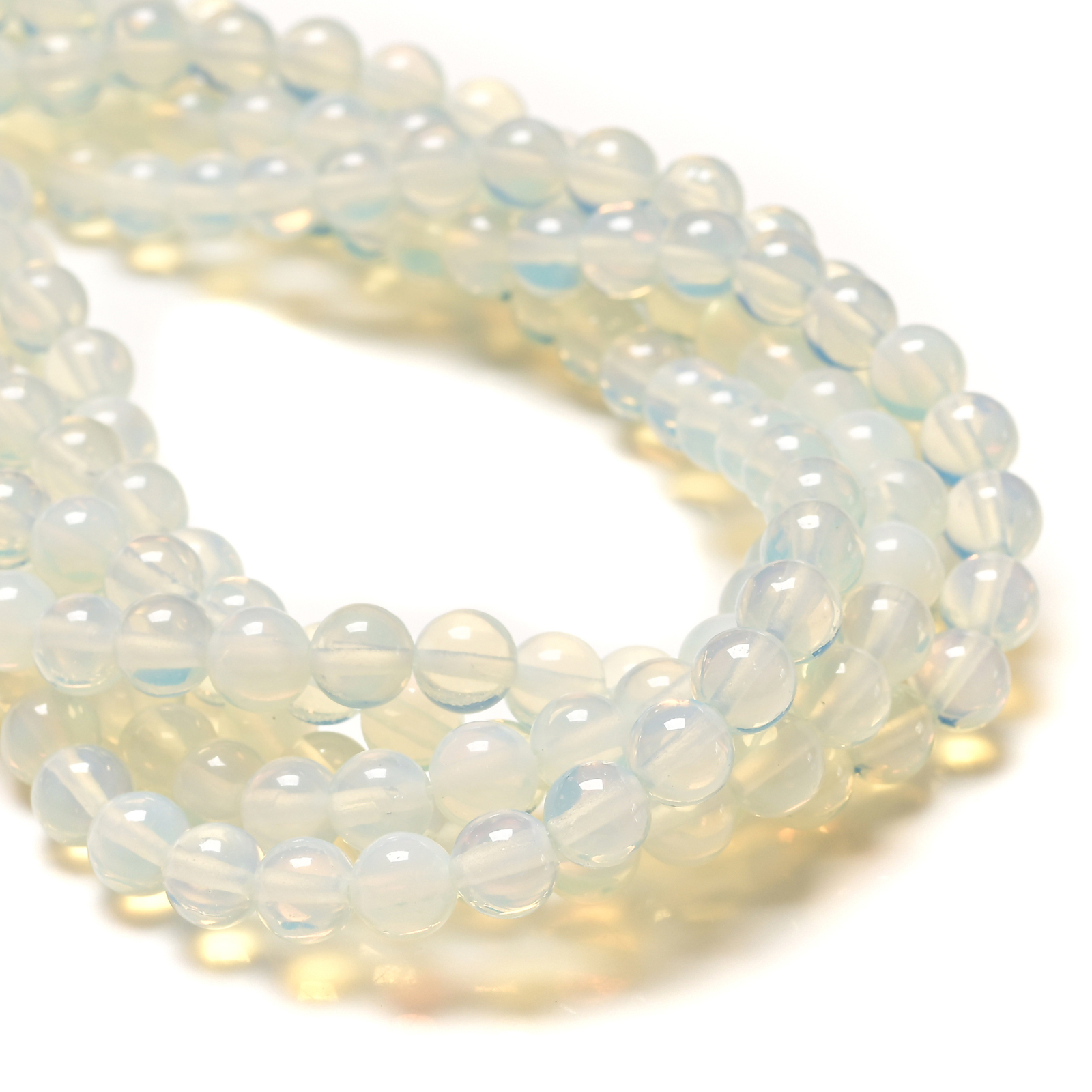 Opalite Smooth Round Beads 4mm 6mm 8mm 10mm 12mm 15.5″ Strand
