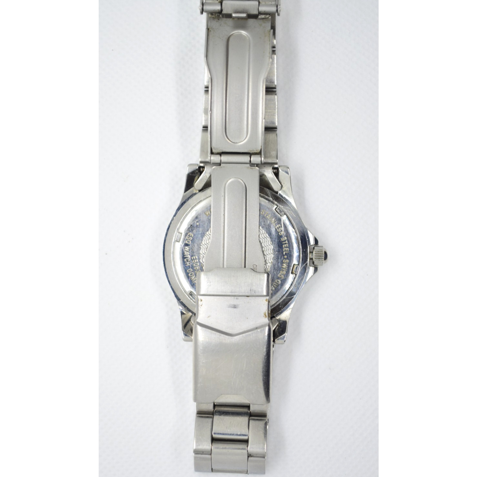 ESQ Swiss Men E5063 Dress Formal Silver Tone Quartz Watch New Battery #503