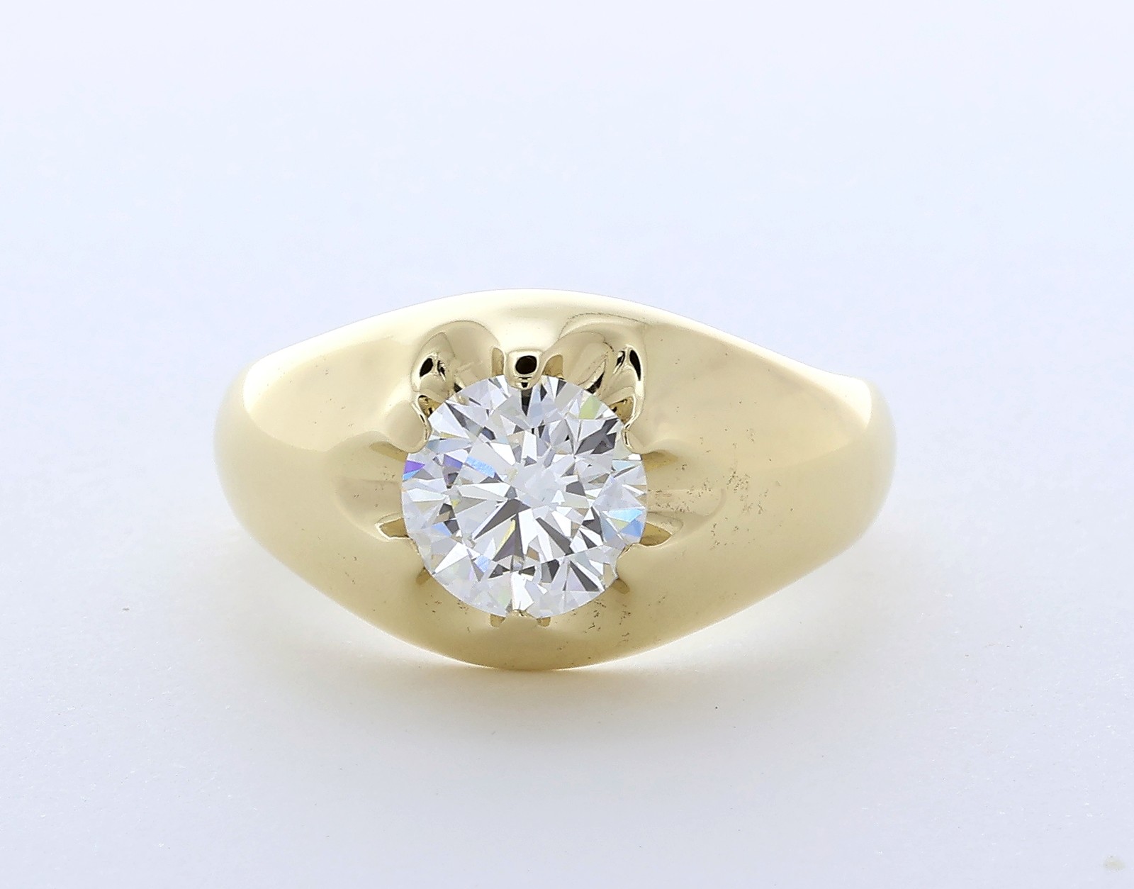 Solitaire Engagement Ring Solid 14K Gold 2.03 CT Round Lab-Grown Diamond D VS1