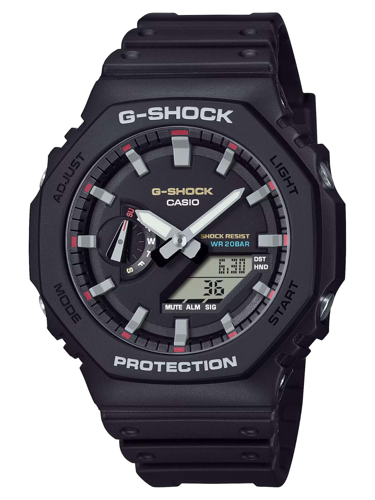 NEW Casio G-Shock CARBON GUARD Ana-Digi World Time Mens Watch GA2100RL-1A