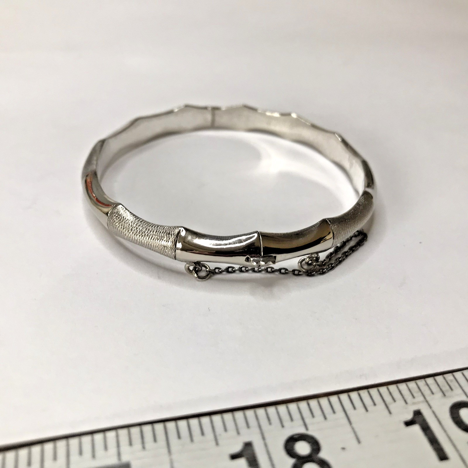 VINTAGE STERLING SILVER BAMBOO Bracelet HINGED 10.06grams