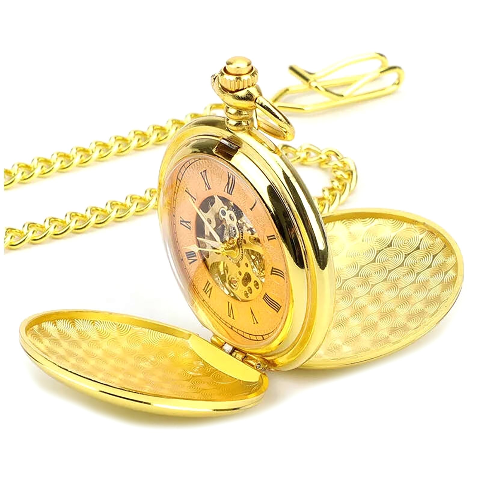 0.7in Dial Thickness Men’s Mechanical Vintage Pocket Watch Ideal Gift Kit