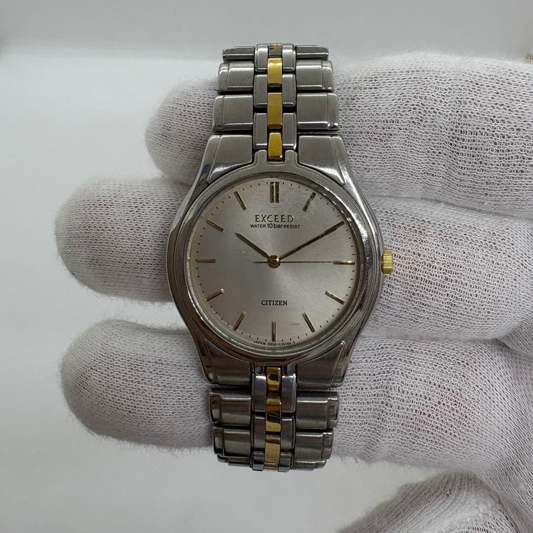 CITIZEN Exceed Quartz Two Tone Watch Battery Dead Untested For Parts