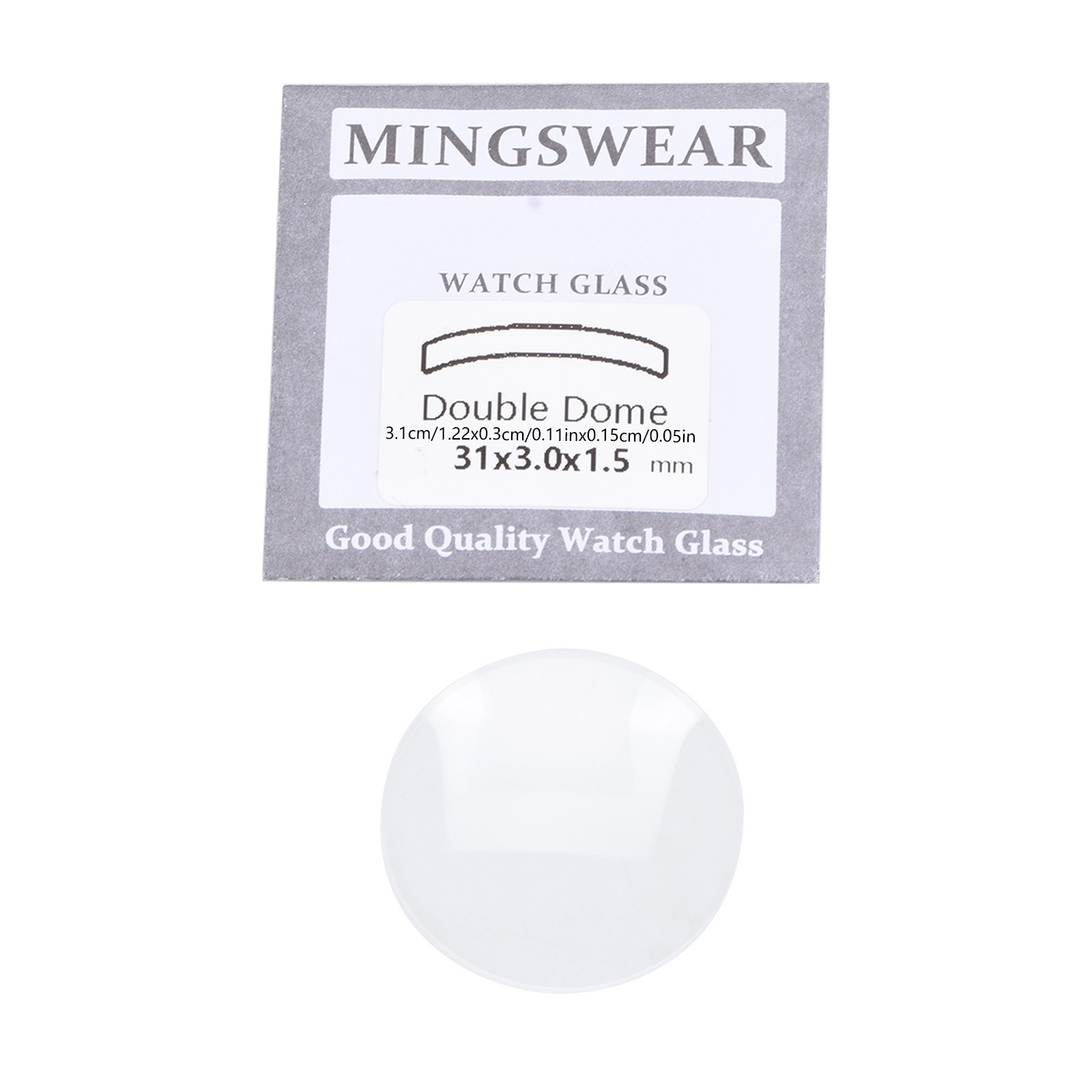 Durable Double Domed Mineral Watch Crystal 30mm-38mm Diameter Concave Glass c