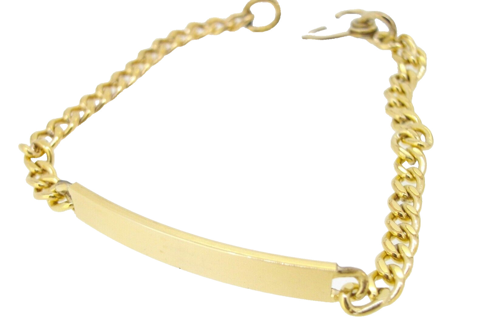Bracelet JB 12K Gold Filled ID Identification Rectangular Plaque Curb Links 6″