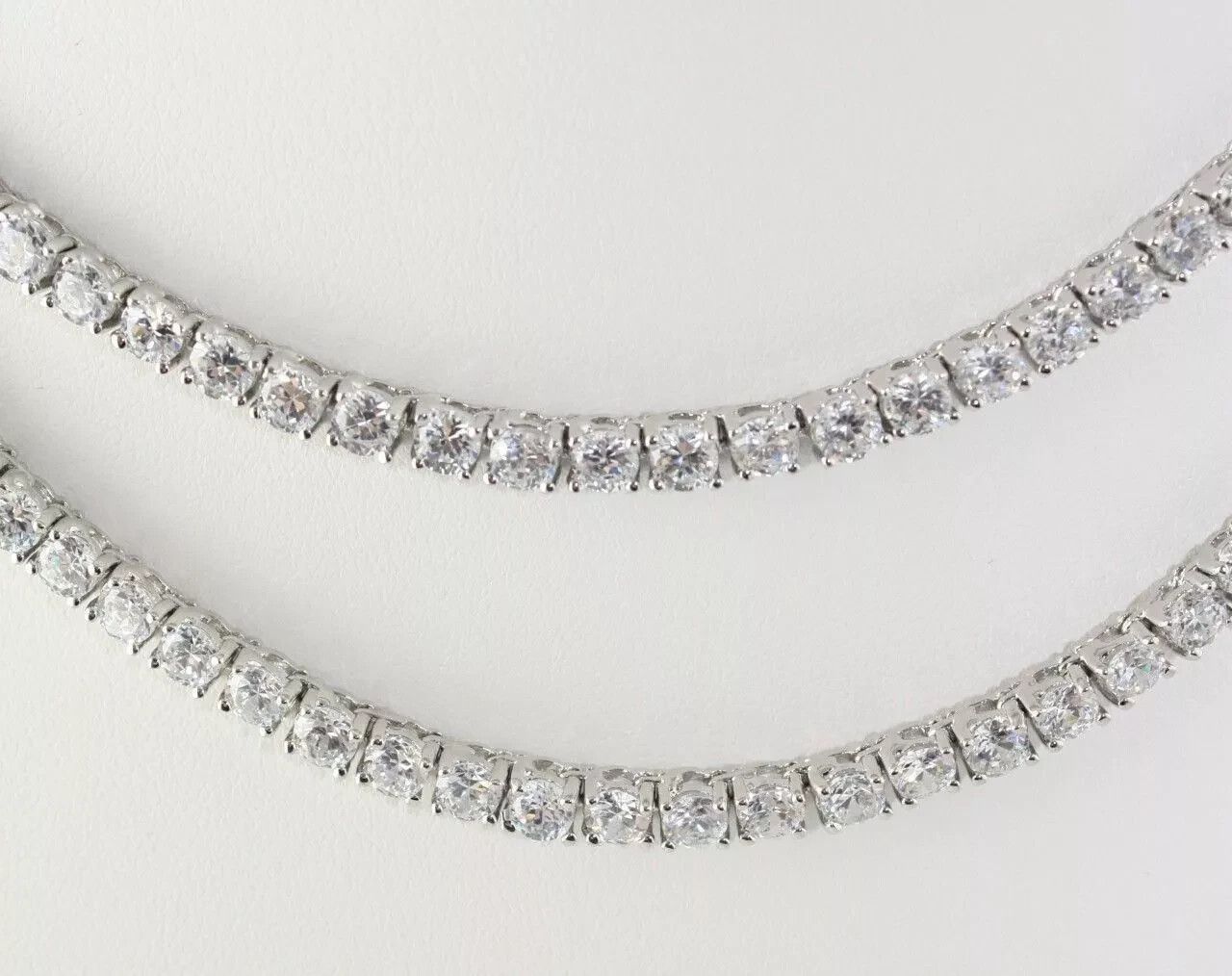 COUNTRY STRONG Rhodium Plated Cubic Zirconia NEW SPARKLY BEAUTIFUL NECKLACE 36″