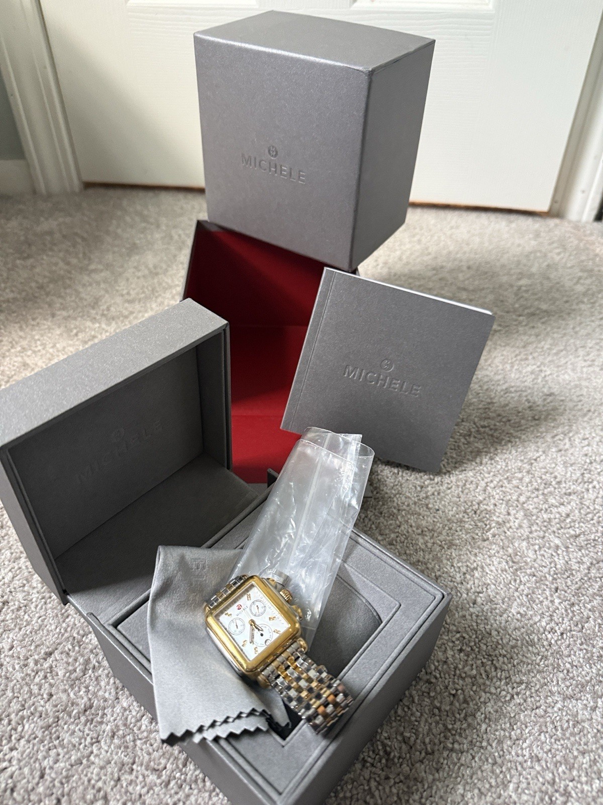 Michele Deco Mid Two-Tone Diamond Dial Watch MWW06V000042