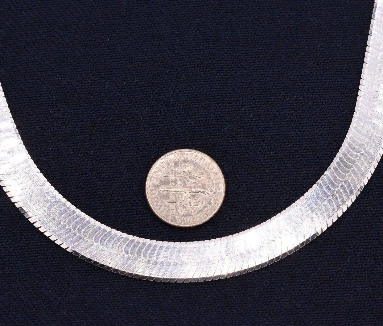 9mm Flexible Herringbone Chain Necklace Real Solid Sterling Silver 925 Italy