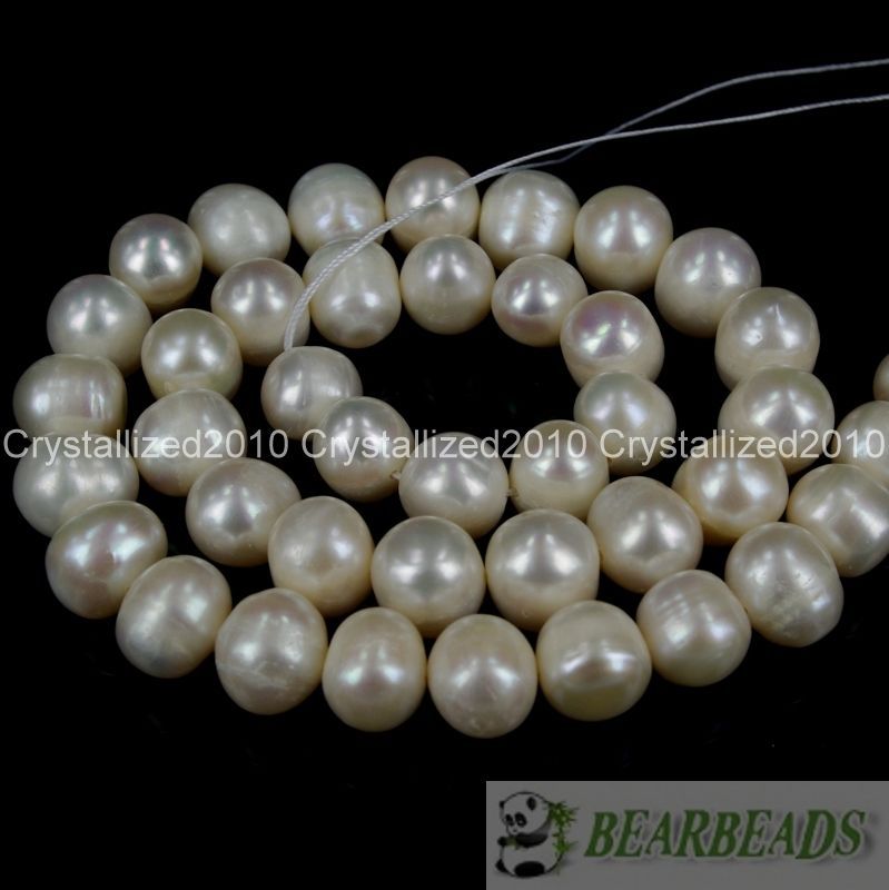 Natural White Freshwater Pearl Round Beads 5mm 6mm 7mm 8mm 9mm 10mm 11mm 16″