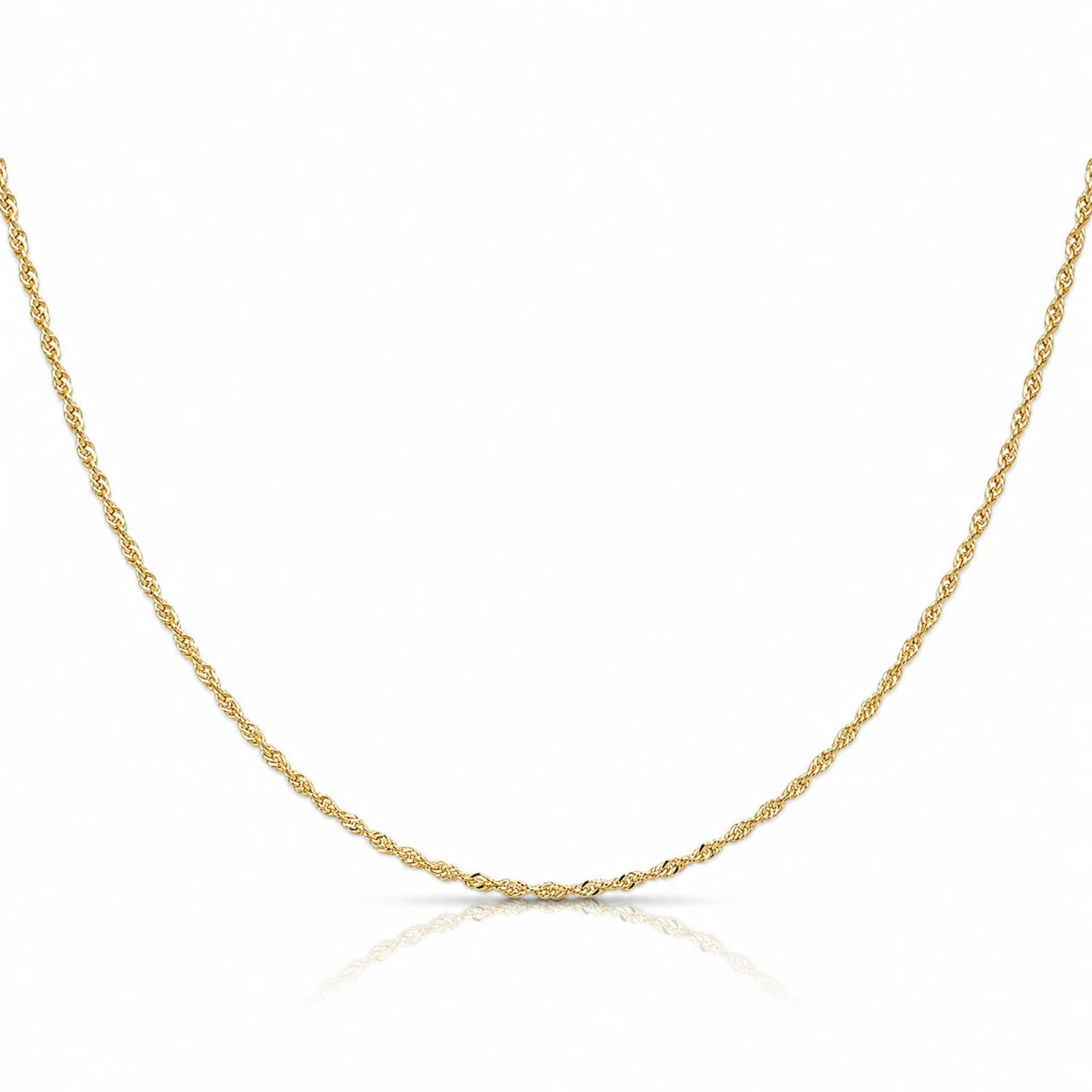 14K Yellow Gold 1.10mm Singapore Chain Necklace 14″-30″