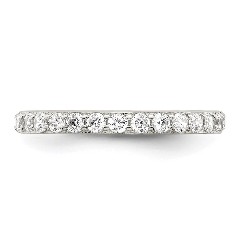 Sterling Silver Rhodium-Plated CZ Ring