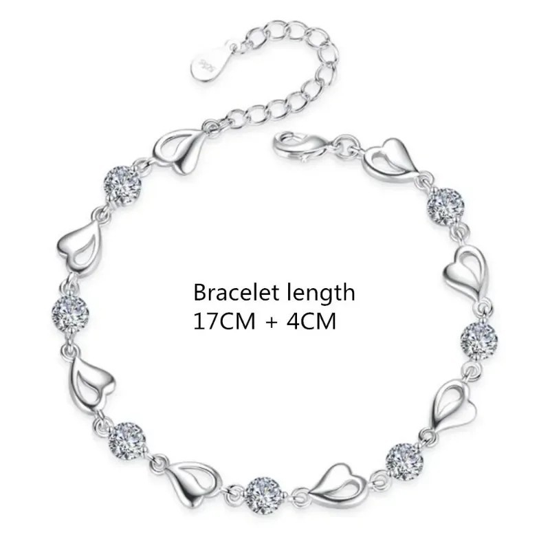 Gorgeous Silver Plated Necklace Pendant Women Cubic Zircon Jewelry Lab-Created