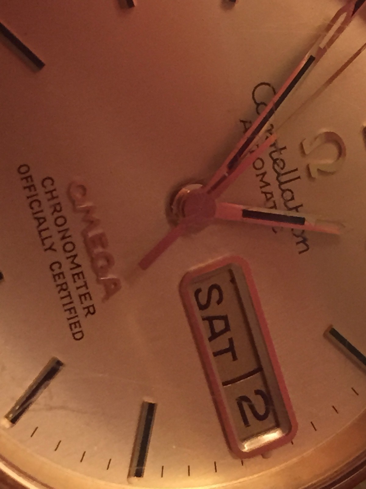 Omega Constellation Day/Date Gold Dial Vintage Watch
