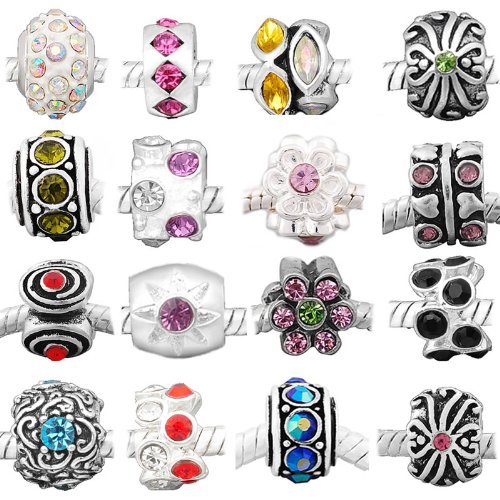 Ten (10) of Assorted Shades of Crystal Rhinestone Beads