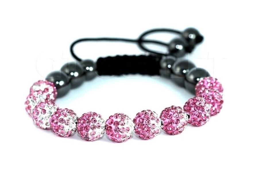 Handmade Shamballa Bracelet, hematite beauty beads, adjustable macrame, new look