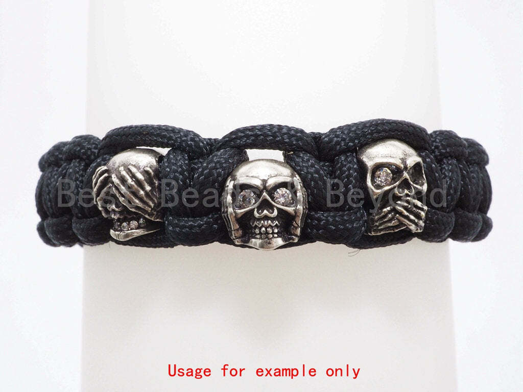 Antique Style Skull Bead for Paracord Survival Bracelet, Men’s Jewelry 8x9x11mm