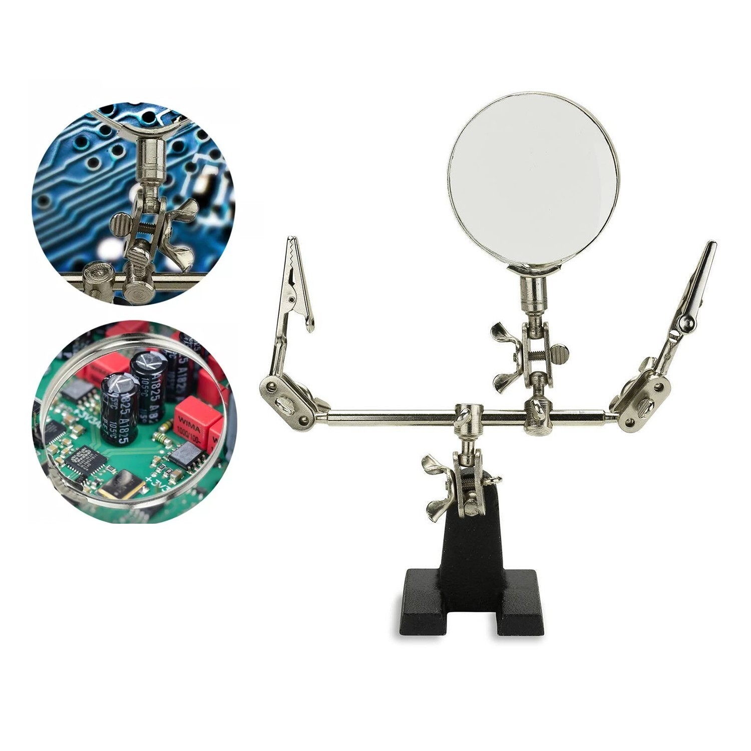 Helping Third Hand Magnifier Soldering Stand Clamp Holder Alligator Clip Tool