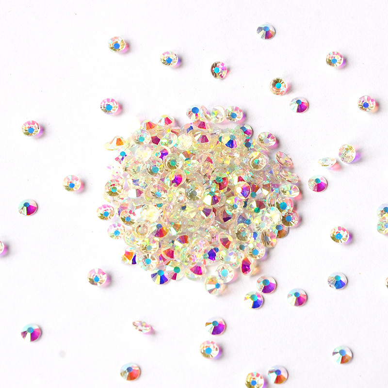 Transparent AB Crystal Non Hotfix Flatback Rhinestones Glass 3D Nail Art Strass